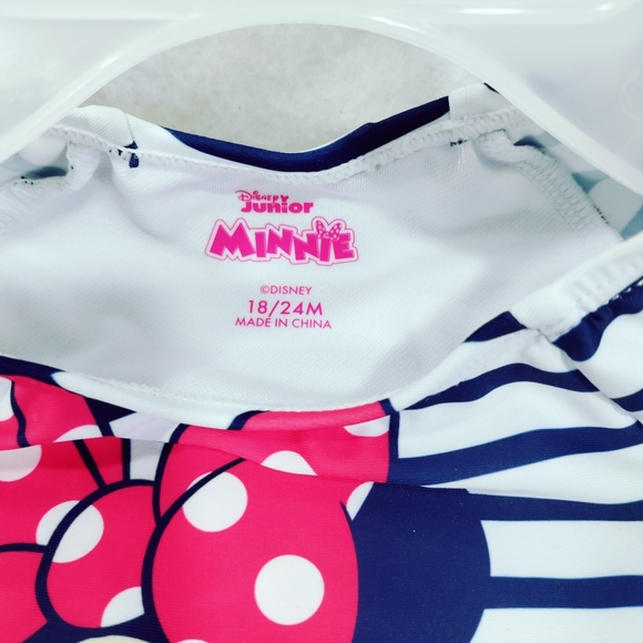 Disney Junior Minnie Girl's Rash Guard UPF 50+ Swim Top Sz 18/24M - Picture 4 of 5